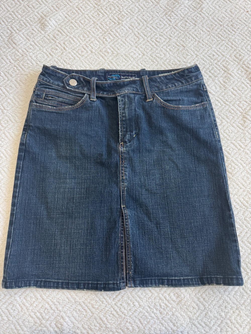 Weather Vane Juniors Dark Blue Denim Pencil Skirt with Front Slit Sz 3